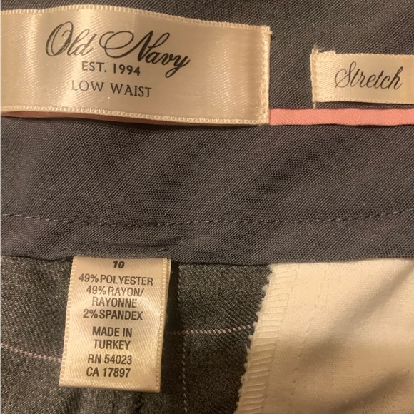 Vintage Old Navy low waist grey checked cuffed crop pant size 10 - Picture 5 of 5